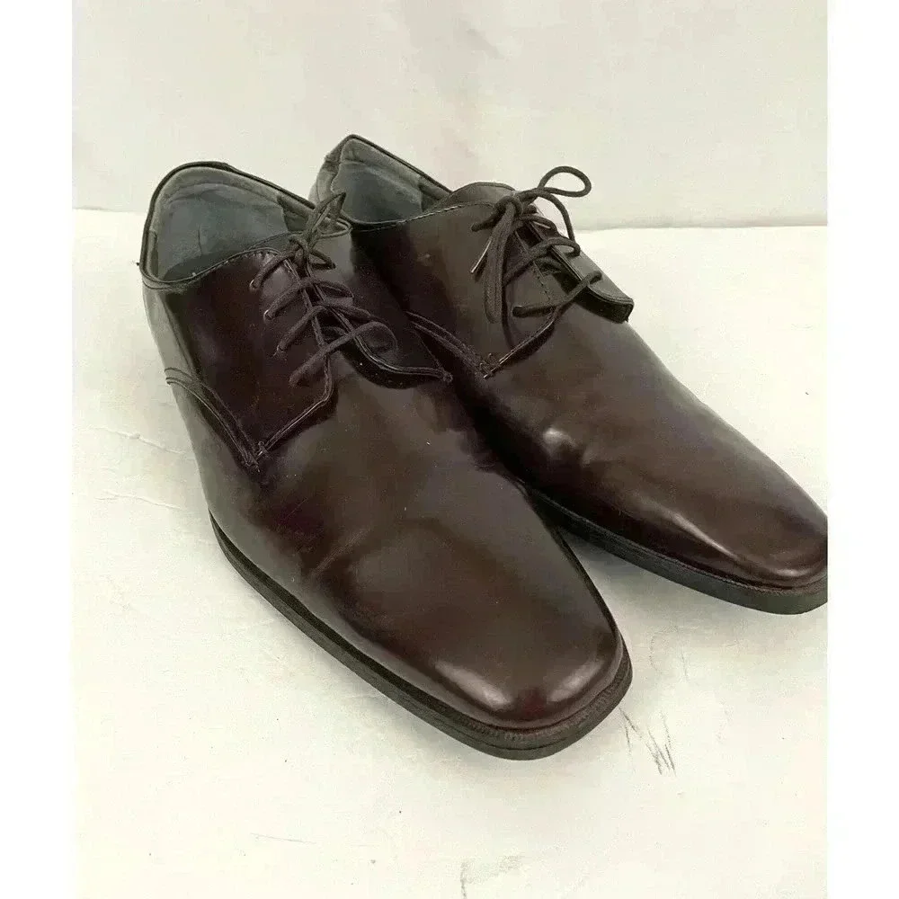 Calvin Klein Brown‎ Shiny Oxford Dress Men's Shoes Size 13